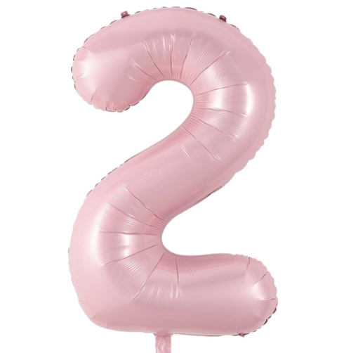 Number Balloon Pale Pink 2